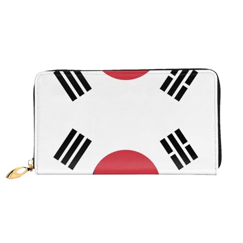 OUInbvv Geldbörse mit Metallreißverschluss, Passbuch und Scheckhalter, weich, leicht, Design mit Fächern von OUInbvv