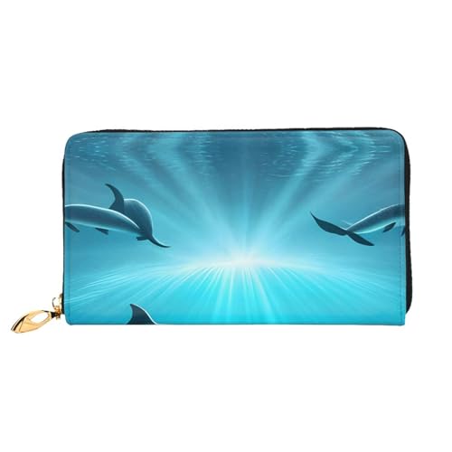 OUInbvv Geldbörse mit Metallreißverschluss, Passbuch und Scheckhalter, weich, leicht, Design mit Fächern von OUInbvv