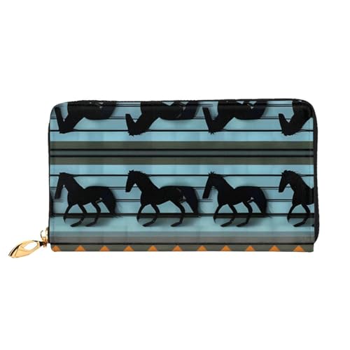 OUInbvv Geldbörse mit Pferdestreifenmuster, mit Metall-Reißverschluss, Passbuch und Scheckhalter, weiches, leichtes Design, Fächer von OUInbvv