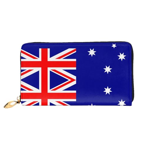 OUInbvv Geldbörse mit australischer Flagge, mit Metall-Reißverschluss, Passbuch und Scheckhalter, weiches, leichtes Design von OUInbvv