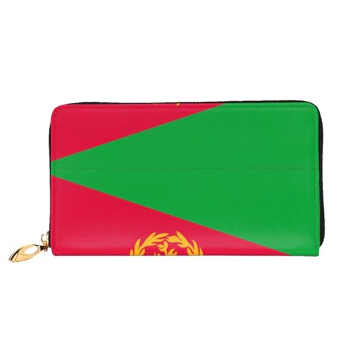 OUInbvv Handtasche mit eritreischer Flagge, mit Metall-Reißverschluss, Passbuch und Scheckhalter, weiches, leichtes Design von OUInbvv