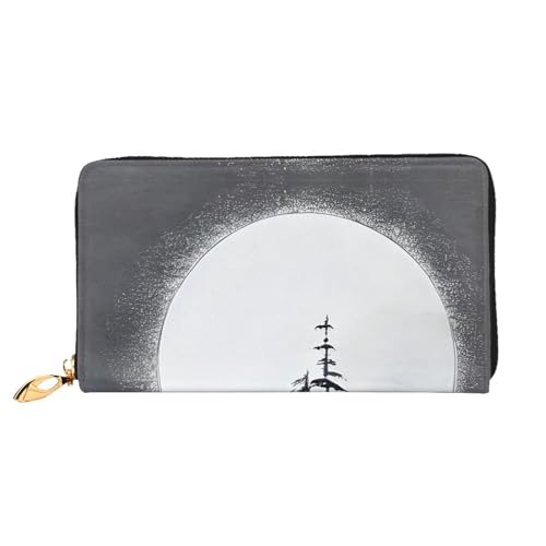 OUInbvv Moon Pine Tree Handgeldbörse mit Metall-Reißverschluss, Passbuch und Scheckhalter, weiches, leichtes Design OUInbvv Moon Pine Tree Handgeldbörse mit Metall-Reißverschluss, Passbuch und Scheckhalter, weiches, leichtes Design von OUInbvv