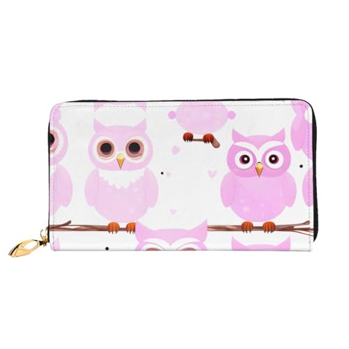 OUInbvv Niedliche Eule Handgeldbörse mit Metall-Reißverschluss, Passbuch und Scheckhalter, weiches, leichtes Design von OUInbvv