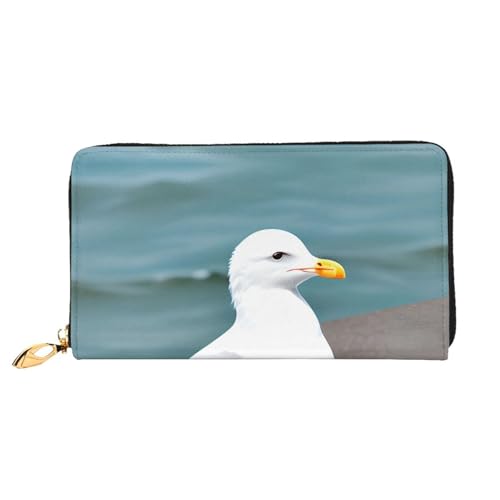 OUInbvv Niedliche Möwen-Geldbörse mit Metall-Reißverschluss, Passbuch und Scheckhalter, weiches, leichtes Design von OUInbvv