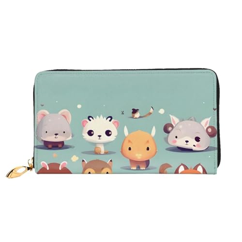 OUInbvv Niedliche kleine Tier-Handgeldbörse mit Metall-Reißverschluss, Passbuch und Scheckhalter, weiches, leichtes Design von OUInbvv