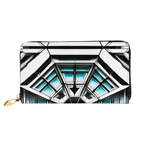 OUInbvv Octagon Building Handbrieftasche mit Metall-Reißverschluss, Passbuch und Scheckhalter, weiches, leichtes Design OUInbvv Octagon Building Handbrieftasche mit Metall-Reißverschluss, Passbuch und Scheckhalter, weiches, leichtes Design von OUInbvv