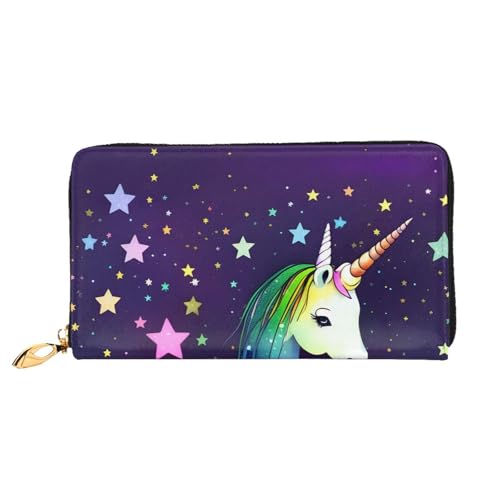 OUInbvv One-horse Star Handbrieftasche mit Metall-Reißverschluss, Passbuch und Scheckhalter, weiches, leichtes Design von OUInbvv