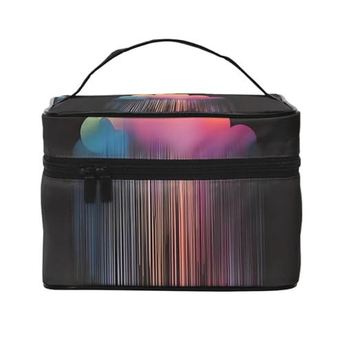 OUInbvv Reise-Kosmetiktasche mit buntem Regenbogen, mit Organizer mit mehreren Fächern, großes Fassungsvermögen, Polyester-Twill-Tasche für Fitnessstudio, Camping und Geschäftsreisen von OUInbvv