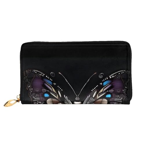 OUInbvv Science Butterfly Handbrieftasche mit Metall-Reißverschluss, Passbuch und Scheckhalter, weiches, leichtes Design von OUInbvv