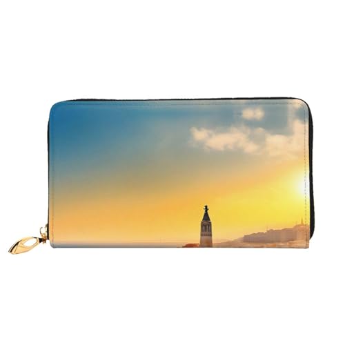 Sunset in Barcelona Handgeldbörse mit Metall-Reißverschluss, Passbuch und Scheckhalter, weiches, leichtes Design Sunset in Barcelona Handgeldbörse mit Metall-Reißverschluss, Passbuch und Scheckhalter, weiches, leichtes Design von OUInbvv