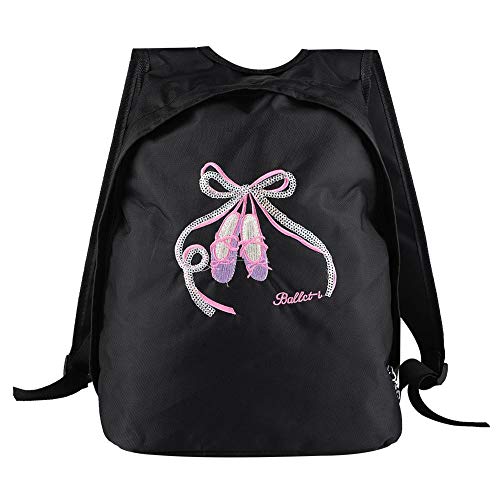 OUKENS Balletttasche, Mädchen Ballett Tanz Rucksack Kinder Schulter Sport Reißverschlusstasche(Schwarz) von OUKENS