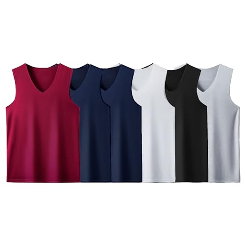 Herren 6er-Pack Tank Top mit Schnelltrocknendes pflegeleichtes Sport Ärmelloses Shirts Slim Fitness Muscleshirt in Vielen Pack Erhältlich (Farbe 11,5XL) von OULIWANGLUO