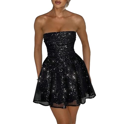 OULIWANGLUO Damen Abendkleid mit Netz Wrap Chest Slim Tunika Lange Hochzeit Cocktailkleid Sexy Elegant Partykleid MaxiKleid (Schwarz,S) von OULIWANGLUO