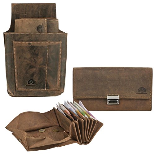Greenburry Kellnerbörse Set Leder braun antik Kellnerset Geldbörse mit Holster Kellnertasche Greenburry Kellnerbörse Set Leder braun antik Kellnerset Geldbörse mit Holster Kellnertasche von OUM-SET