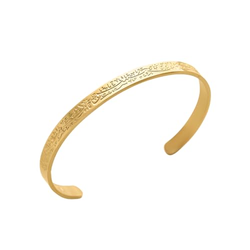 Armband "Mit der Schwierigkeit kommt Leichtigkeit" - Arabische Kalligraphie-Gravur " | Edelstahl vergoldet 18K | Spiritueller Damenschmuck, Standard, Edelstahl, Kein Edelstein Armband "Mit der Schwierigkeit kommt Leichtigkeit" - Arabische Kalligraphie-Gravur " | Edelstahl vergoldet 18K | Spiritueller Damenschmuck, Standard, Edelstahl, Kein Edelstein von OUMAY