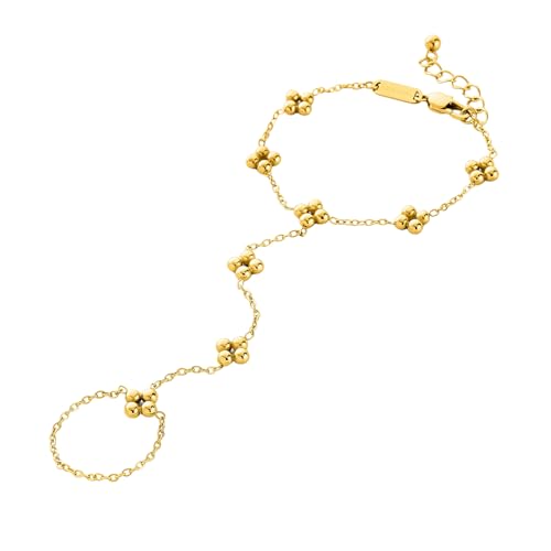 Henna Handkette – Gravurmotiv inspiriert von traditionellem Henna | Edelstahl vergoldet 18 K | feines Symbol Armband | Damenschmuck Henna Handkette – Gravurmotiv inspiriert von traditionellem Henna | Edelstahl vergoldet 18 K | feines Symbol Armband | Damenschmuck von OUMAY
