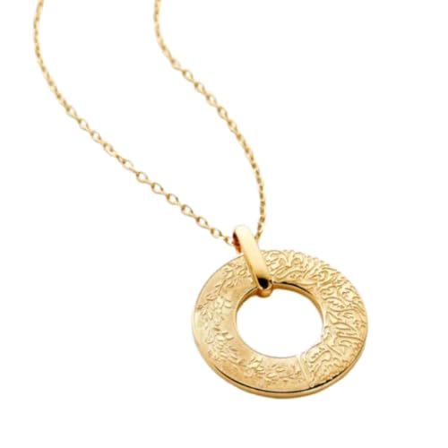 OUMAY - Halskette Bewässere Deine Träume und Sie Wachsen 18K Vergoldeter Edelstahl - Gravierter Anhänger in Arabischer Kalligraphie und Olivenblatt - Symbol für Wohlstand (Gold) von OUMAY