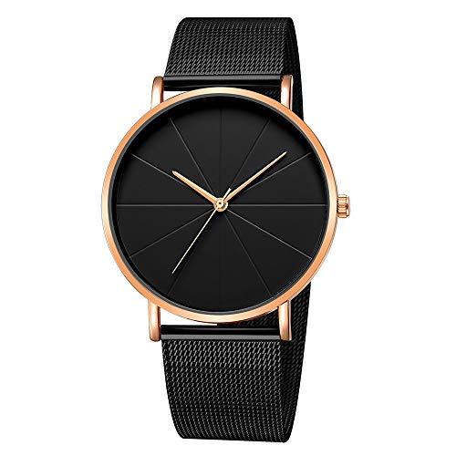 OUMIFA Ersatzband Männer Uhren Minimalistische Mode Ultradünne Uhr Männer Einfaches Geschäft Edelstahl Mesh Gürtel Männer Uhren für Herren/Damen Uhrenarmband(Coffee) von OUMIFA