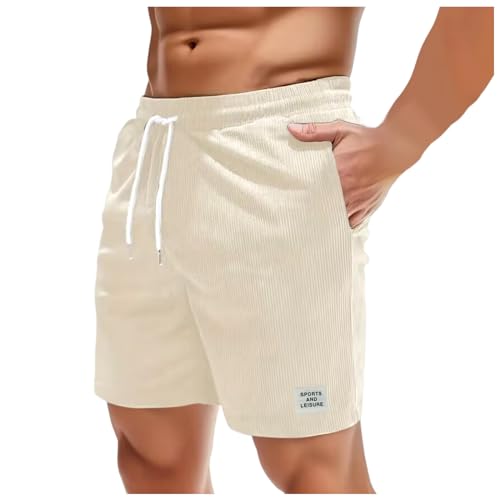 OUMSHBI Corduroy Shorts Herren, Kordhose mit Kordelzug Baumwolle Stretch, Freizeit Sommer Herrenshorts mit Seitentaschen und Beuteltasche, Bequeme Atmungsaktiv Kurze Hose Beige,L OUMSHBI Corduroy Shorts Herren, Kordhose mit Kordelzug Baumwolle Stretch, Freizeit Sommer Herrenshorts mit Seitentaschen und Beuteltasche, Bequeme Atmungsaktiv Kurze Hose Beige,L von OUMSHBI