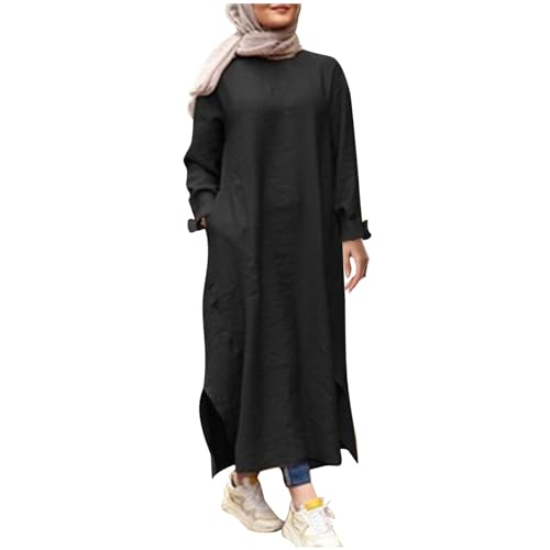 OUMSHBI Islamischer Naher Osten Dubai Türkei Muslim Arab Pearl Maxi Robe Women Abaya Kaftan Long Dress Gebetskleid Mit Hijabs Muslimische Kleidung Frauen Modern Gebetskleidung für Frauen Rosa von OUMSHBI