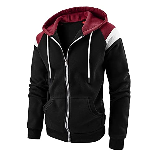 OUMSHBI Langarmshirt Rundhals Pullover Hoodie Herren XL Rot Hoodie Herren Schwarz Wikinger Mit Kapuze Langarm Tshirt Kaputzensweatjacke Männer Herren Hoodie Mit Kapuze Langarm Oberteile Herren von OUMSHBI