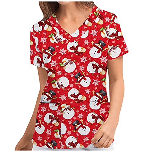 OUMSHBI Pflegekleidung Damen Kasack Weihnachts V-Neck Kurzärm Weihnachts Drucken Medizinische Kleidung Mit Taschen Lässig Locker Laborkittel Top Schlupfhemd Schlupfkasack Damen Pflege Günstig Frauen OUMSHBI Pflegekleidung Damen Kasack Weihnachts V-Neck Kurzärm Weihnachts Drucken Medizinische Kleidung Mit Taschen Lässig Locker Laborkittel Top Schlupfhemd Schlupfkasack Damen Pflege Günstig Frauen von OUMSHBI