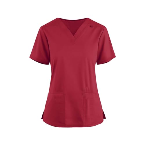 OUMSHBI Shirtkleider Damen Schlupfkasack Mit Muster Berufskleidung Pflege Kasack Kasacks+Damen+Pflege+Große+Größen 4XL Berufsbekleidung Pflege Damen Kasacks Weihnachten Medical Uniform Women von OUMSHBI