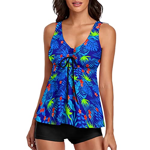 OUMSHBI Tankini Damen Bauchweg mit Zwei TräGern Drucken Bademode Set Ärmelloses V-Ausschnitt Oberteile mit Shorts Damen Normaler Badeanzug Bademode Damen Curvy mit Strapsen Badebekleidung Swimsuits OUMSHBI Tankini Damen Bauchweg mit Zwei TräGern Drucken Bademode Set Ärmelloses V-Ausschnitt Oberteile mit Shorts Damen Normaler Badeanzug Bademode Damen Curvy mit Strapsen Badebekleidung Swimsuits von OUMSHBI