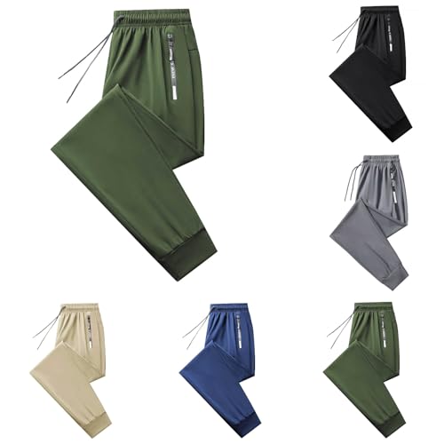 OUMSHBI Unisex Ice Silk Freizeithose Eisseide Jogginghose Stretch Sommer Dünne Ice Seide Hosen mit Kordelzug Atmungsaktive Coole Sporthose für Herren und Damen Leichte Hose Unisex Baggy Grün,XL OUMSHBI Unisex Ice Silk Freizeithose Eisseide Jogginghose Stretch Sommer Dünne Ice Seide Hosen mit Kordelzug Atmungsaktive Coole Sporthose für Herren und Damen Leichte Hose Unisex Baggy Grün,XL von OUMSHBI