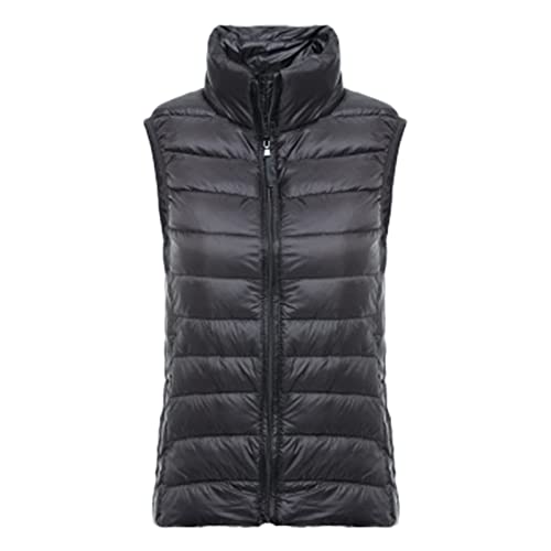 OUMSHBI Weste Damen Winter Baumwolle Stehkragen äRmellose Steppweste mit ReißVerschluss Einfarbig Daunenweste Leichte Dünner Slim üBergangsjacke Geeignet Kurz Steppjacke Outdoor Wintermantel Frauen von OUMSHBI