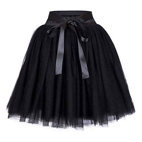 Tutu Rock Damen Bunt Pailettenrock Für Damen Wednesday Kostüm Damen Tütü Gelb Tüllrock Schwarz Led Tutu Mädchen Schwarz Karnevals Kostüme Damen Schwarzer Tüllrock Tüllrock Grün XXL von OUMSHBI