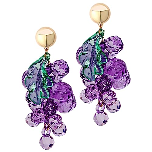 OUNONA 1 Paar Fruchtige Traubenohrringe für Teenager Mädchen Ohrringe Lässiger Schmuck für Frauen Niedliches Design Langlebig und Hautfreundlich von OUNONA