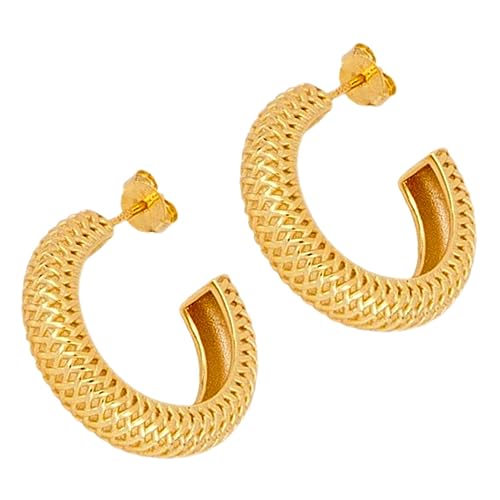 OUNONA 1 Paar Große C Ohrringe für Damen Minimalistische Creolen Leicht und für Statement Ohrringe für Modebewusste Frauen OUNONA 1 Paar Große C Ohrringe für Damen Minimalistische Creolen Leicht und für Statement Ohrringe für Modebewusste Frauen von OUNONA