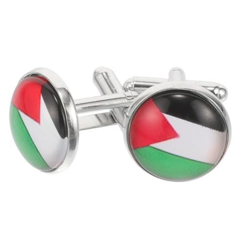 OUNONA 1 Paar Herren Manschettenknöpfe mit Palästinenserflagge Einzigartiges Design Handwerkskunst Zubehör für Formelle Anlässe Langlebig Komfortabel von OUNONA