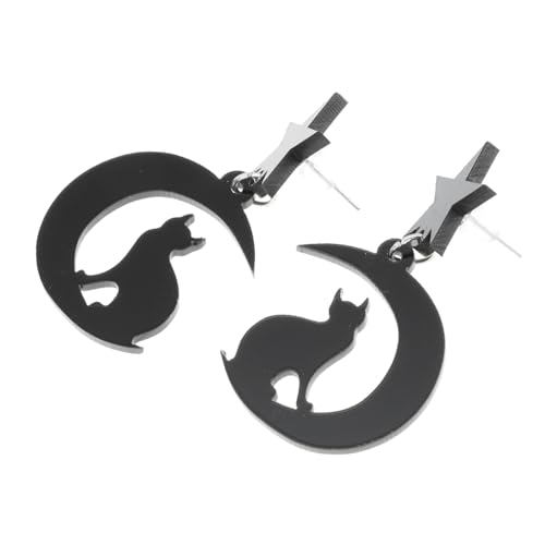 OUNONA Mondkatzen Ohrringe Acryl Baumelnd Für Frauen Stern Ohrhänger Tropfen-ohrschmuck Ohrschmuck Kostümrequisiten von OUNONA