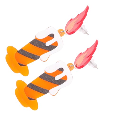 OUNONA 1 Paar Kreative Feuerohrringe Hängende Ohrringe für Damen Ohraccessoire für Kostümpartys und Besondere Anlässe Leicht und Auffällig mit Exzellenter Verarbeitung von OUNONA