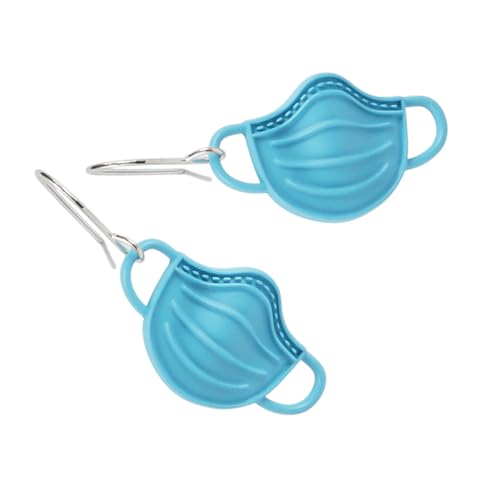 OUNONA Kreative Ohrhänger Für Damen Aus Langlebigem Material Modische Maske Ohrstecker Blau Für Partys Und Besondere Anlässe von OUNONA
