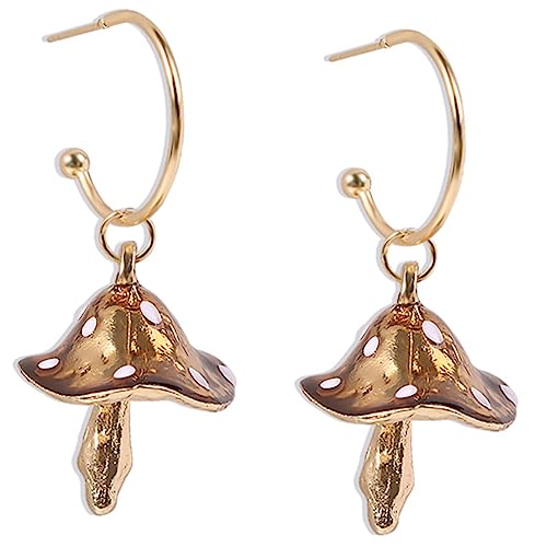 OUNONA Pilzohrringe Damen Lange Hängeohrringe Aus Hypoallergenem Material Bunte Anhänger Im Feenstil Modische Schmuckaccessoires Für Frauen Für Partys Und Alltag von OUNONA