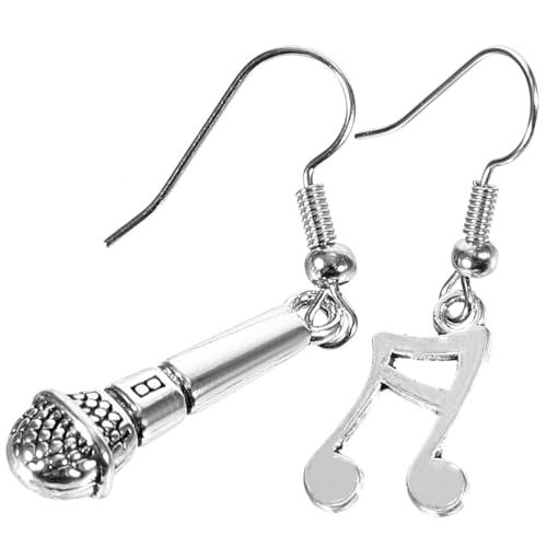 OUNONA 1 Paar Musiknoten Ohrringe Asymmetrisch Mikrofondesign Dangle Ohrringe für Frauen Partys Besondere Anlässe OUNONA 1 Paar Musiknoten Ohrringe Asymmetrisch Mikrofondesign Dangle Ohrringe für Frauen Partys Besondere Anlässe von OUNONA