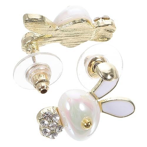 OUNONA 1 Paar Osterohrringe für Mädchen Niedliche Kaninchenohrringe mit Perlenverzierung Ohrringe für Frauen für Ostern Leichte und Sichere Materialien Perfekter Schmuck für Feiern und von OUNONA