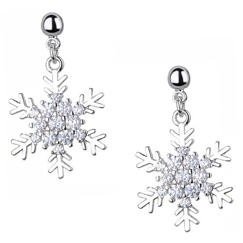 OUNONA 1 Paar Schneeflocken Ohrhänger für Frauen Weihnachts Ohrringe im Schneeflocken Design als für Feiertage Auffälliger Schmuck für Partys und Besondere Anlässe von OUNONA