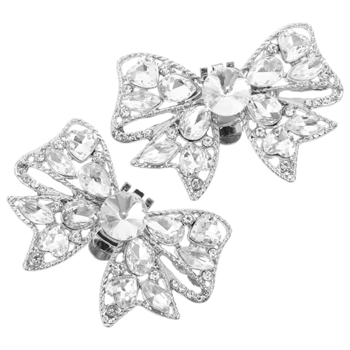 OUNONA Glitzernde Schuhclips Damen Strass Schleife Abnehmbare Schuhschnallen Für Brautschuhe Und High Heels Stilvolle Schuhaccessoires Praktisch Und Benutzerfreundlich von OUNONA