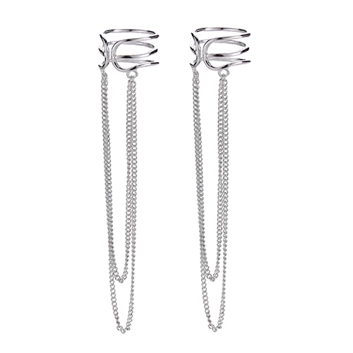 OUNONA 1 Paar Silber Ohrringe Damen mit Langen Fransen Ohr für Besondere Anlässe Hypoallergen Leicht als für Weihnachten Geburtstage und von OUNONA
