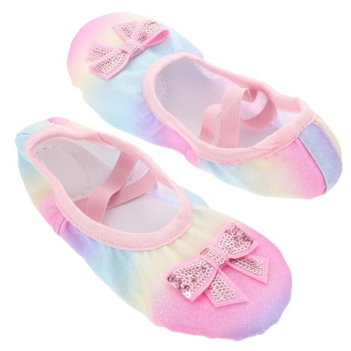 OUNONA 1 Paar Sohle Tanzschuhe Für Mädchen Komfortable Kleinkind Tanz Flats Non Slip Kids Tanzruhrschuhe Zum Üben Und Auftritt Für Tanzkurse von OUNONA