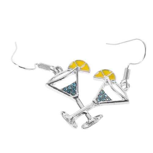 OUNONA Weinglas-ohrringe Für Damen Baumelnde Tropfen-ohrschmuck Verspieltes Design Aus Glas Modischer Schmuck Für Partys Und Festivitäten Kreative Ohrhänger Mit Essensmotiv von OUNONA