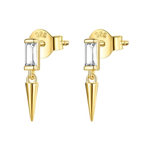 OUNONA 1 Paar Zirkonia Ohrstecker Silber Geometrisches Design mit Echtem Goldüberzug für Partys Geburtstage und Besondere Anlässe für Frauen OUNONA 1 Paar Zirkonia Ohrstecker Silber Geometrisches Design mit Echtem Goldüberzug für Partys Geburtstage und Besondere Anlässe für Frauen von OUNONA