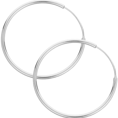 OUNONA 1 Paar große silberne Creolen: 30 mm bequeme modische Creolen für alle Jahreszeiten und Anlässe – dekorative runde Ohrstecker von OUNONA