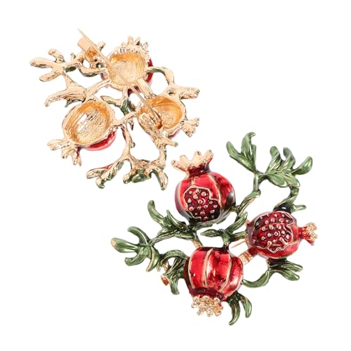 OUNONA 1 Satz Granatapfel Broschen Für Damen Trendige Anstecknadeln Legierung Für Muttertag Accessoires Zur Verschönerung Von Kleidung Taschen Und 2 Stücke von OUNONA