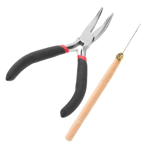 OUNONA 1 Satz Haarverlängerungswerkzeug Set Teiliges Dreadlocks Zubehör mit Häkelnadel und Zangen für Individuelles Haarstyling und Einfaches von Perücken von OUNONA