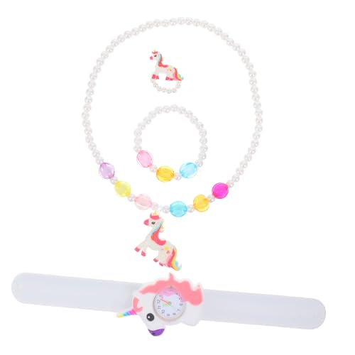 OUNONA 1 Satz Set Slap Uhr Einhorn Form Cartoon Armband Halskette für Mädchen Silikon Schmuckset für Bezauberndem Design und Bequemer Trageweise OUNONA 1 Satz Set Slap Uhr Einhorn Form Cartoon Armband Halskette für Mädchen Silikon Schmuckset für Bezauberndem Design und Bequemer Trageweise von OUNONA